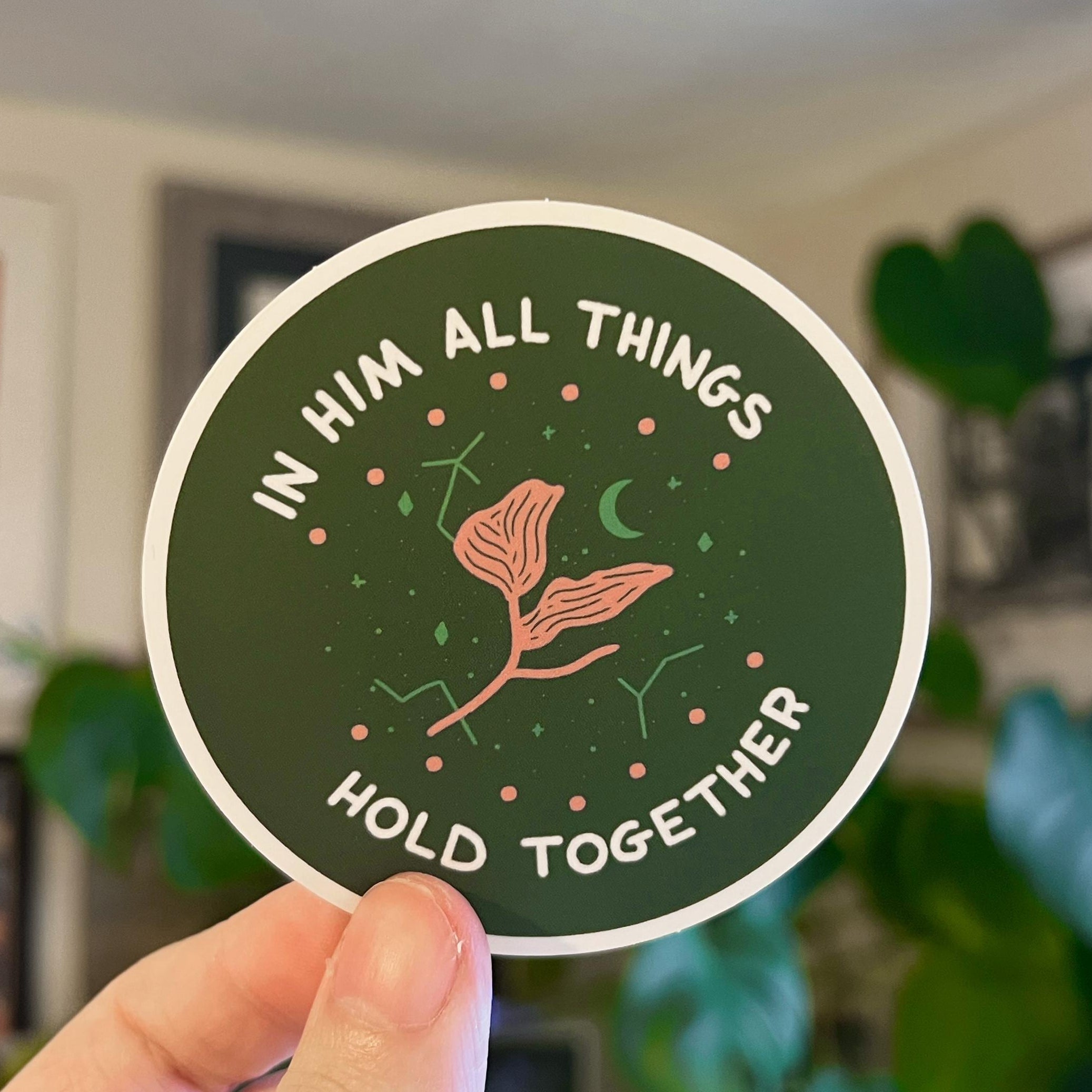 In him all things hold together Sticker