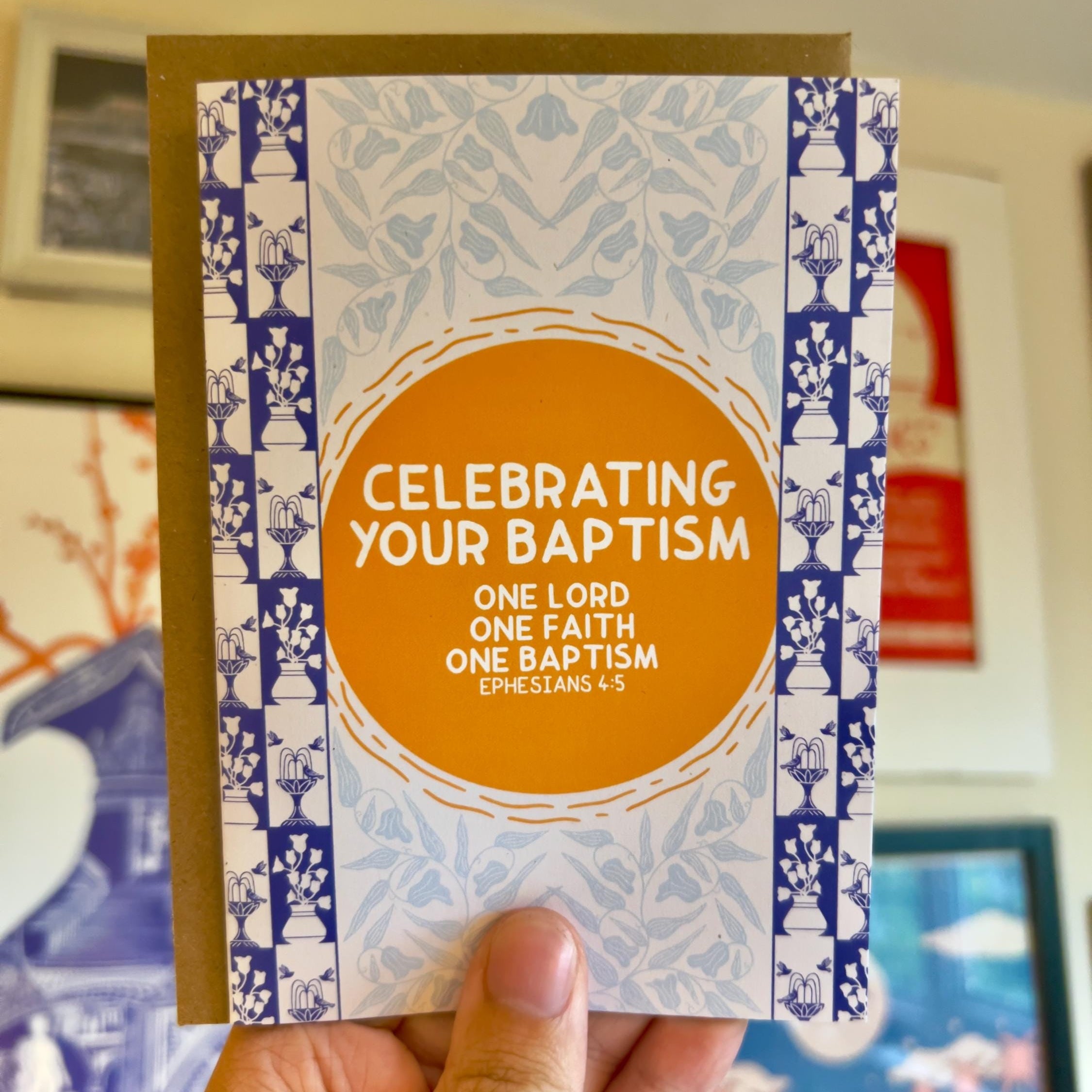 Ephesians 4:5 - Baptism Card