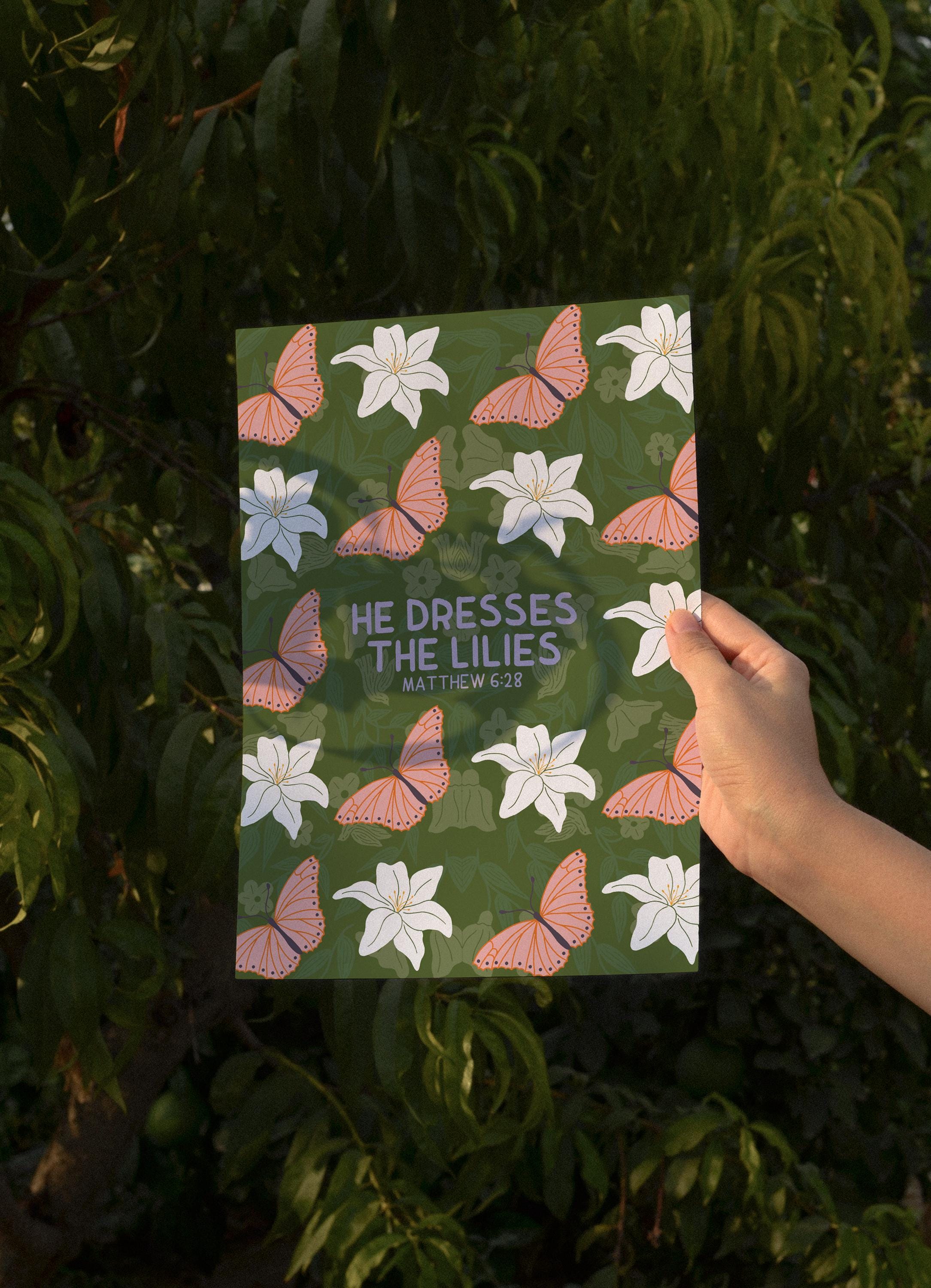 He dresses the lilies Print