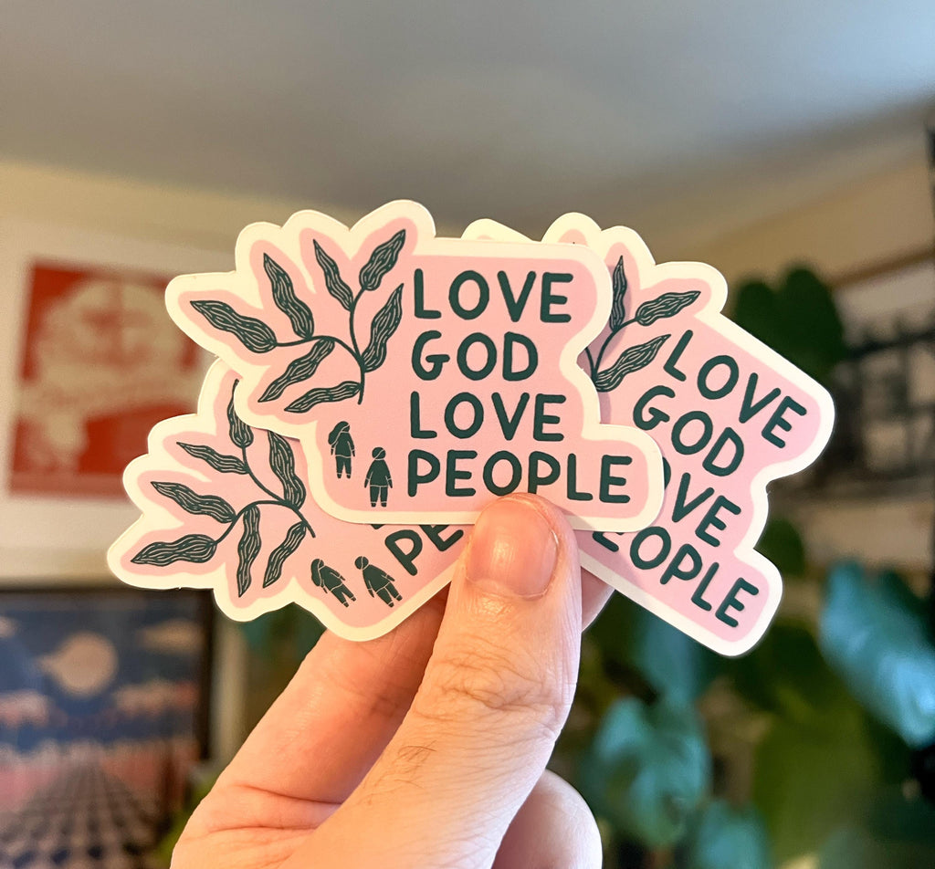 Love God Love People Vinyl Christian Sticker
