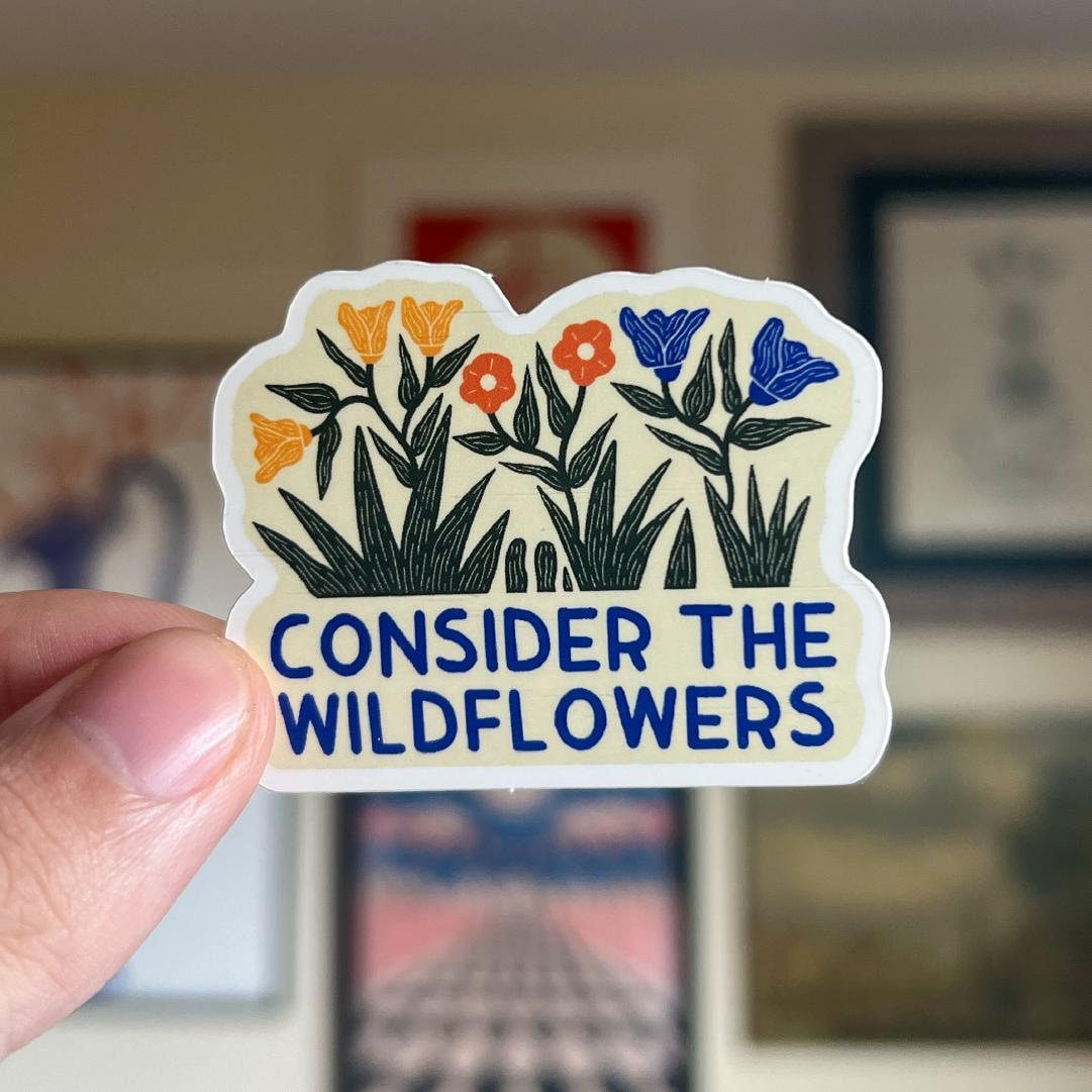 Consider the Wildflowers Christian Bible Verse Sticker