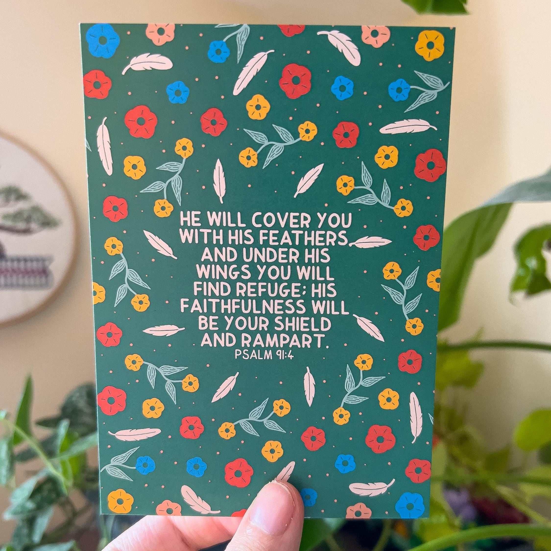 Psalm 91:4 Postcard